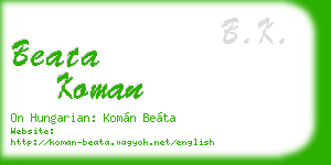 beata koman business card